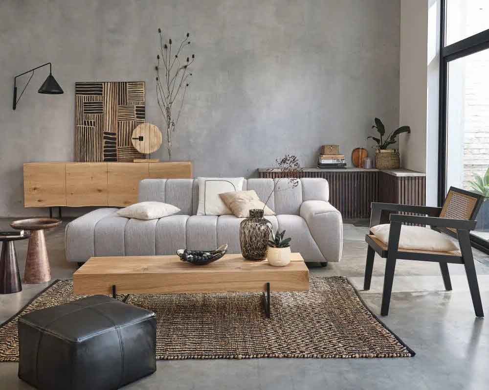 couleur de mur avec des meubles en chêne clair