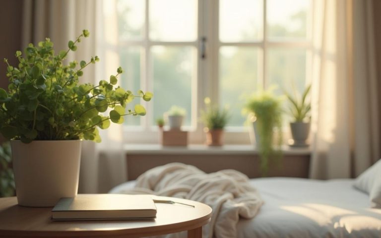 Un arbre de jade dans une chambre avec lumière naturelle douce.