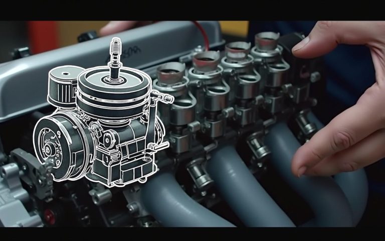 Schéma technique de la tringlerie carburateur Briggs et Stratton 5 HP, avec composants identifiés.