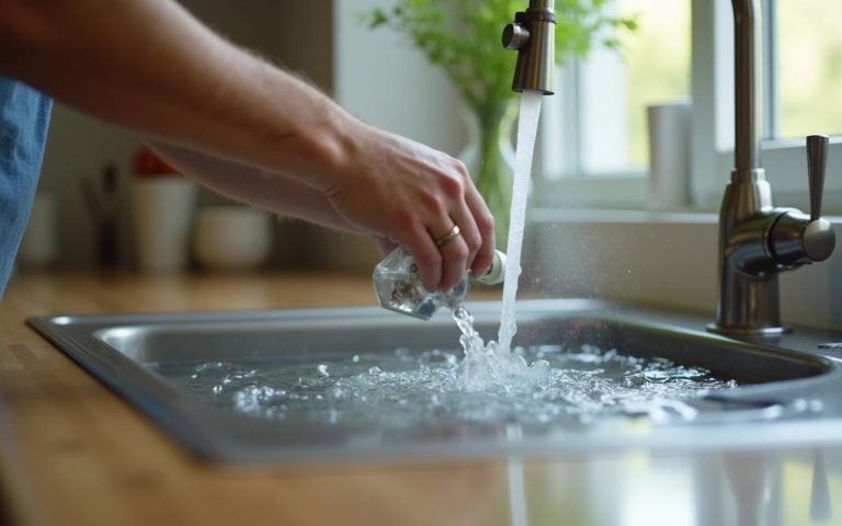 Installation d'évacuation d'évier et lave-vaisselle avec siphon et tuyauterie