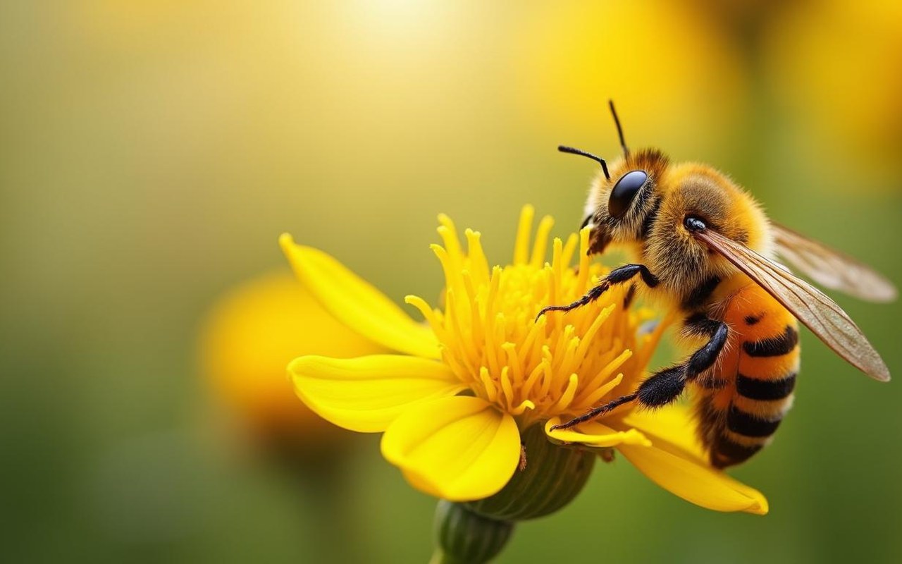 Illustration réaliste sur Cultiver des plantes mellifères : guide complet pour attirer les pollinisateurs