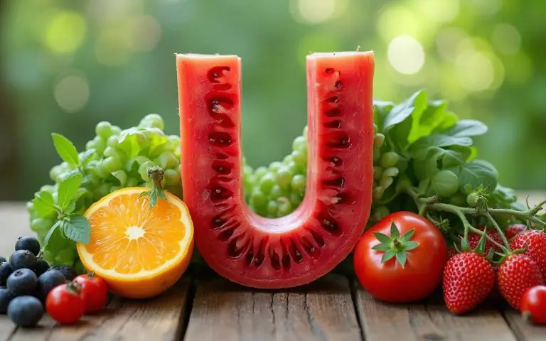 Illustration réaliste sur Fruits et légumes commençant par U : liste complète et guide de culture