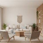 Intérieur d'un appartement avec une hauteur sous plafond de 2m40, aménagement optimisé et décoration lumineuse.