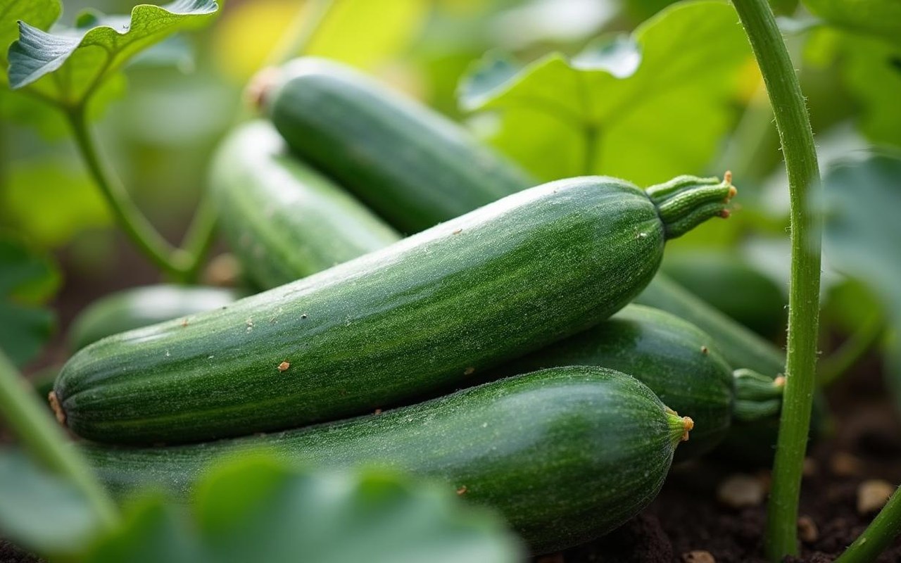 Illustration réaliste sur Cultiver des courgettes au jardin : guide complet du semis à la récolte