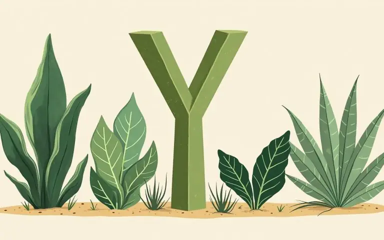 Illustration réaliste sur Végétaux en Y : liste complète des plantes et arbres commençant par Y