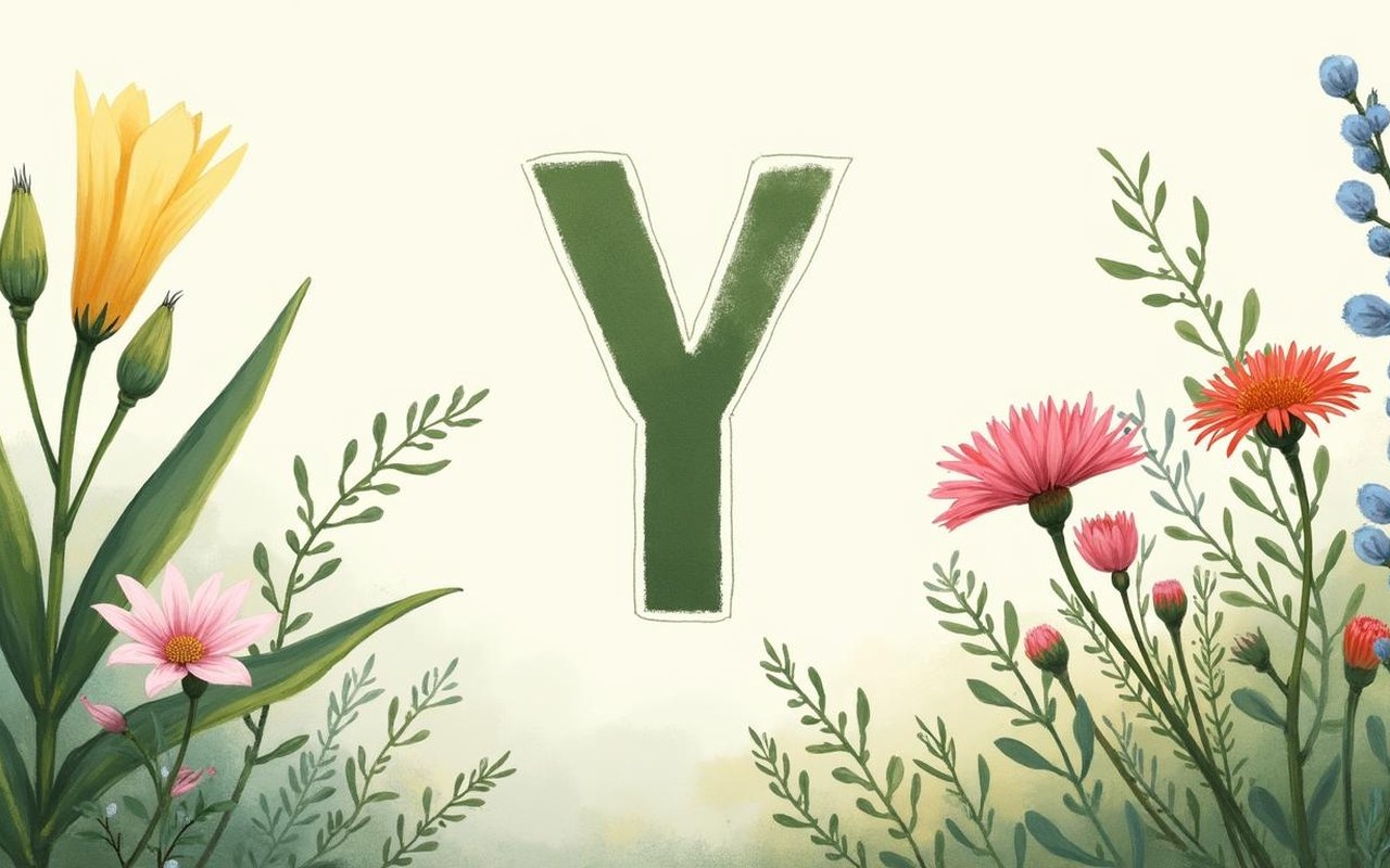 Illustration réaliste sur Végétaux en Y : liste complète des plantes et fleurs commençant par Y